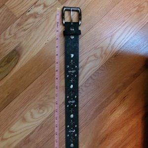 Mens black studded cross belt size 40
